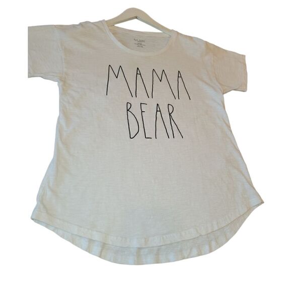 Rae Dunn Mama Bear Short Sleeve White Tee OS - Picture 3 of 9